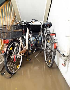 Flooded bikes in basement